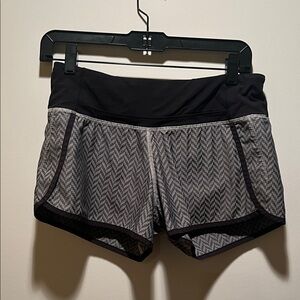 lululemon athletica Black and Gray Chevron Shorts